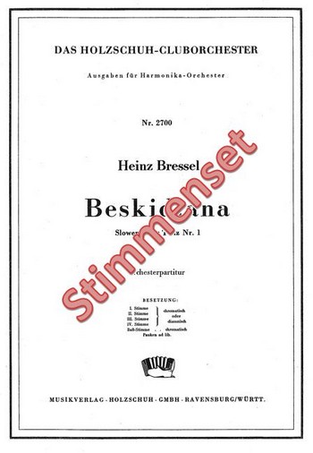 Bressel, H.  Beskidiana Slowenischer Tanz Nr. 1  Akkordeonorchester Stimmenset