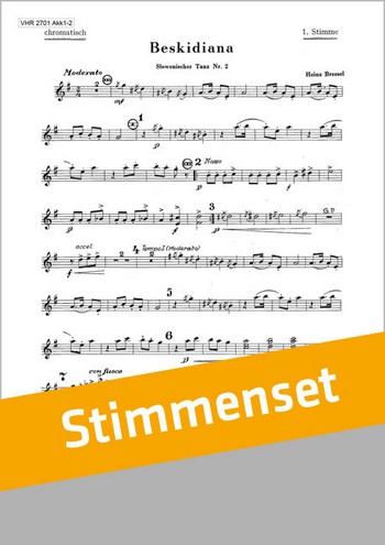 Bressel, H.  Beskidiana Slowenischer Tanz 2  Akkordeonorchester Stimmenset