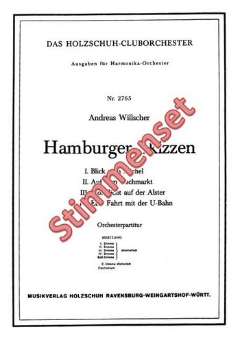 Willscher, Andreas&nbsp;&nbsp;Hamburger Skizzen&nbsp;&nbsp;Akkordeonorchester Stimmenset