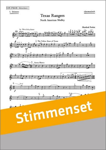 Probst, Manfred&nbsp;&nbsp;Texas Rangers&nbsp;&nbsp;Akkordeonorchester Stimmenset