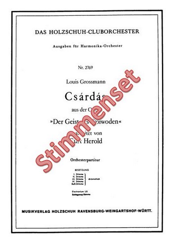 Grossmann, Louis&nbsp;&nbsp;Csárdás&nbsp;&nbsp;Akkordeonorchester Stimmenset