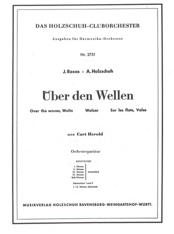 Rosas, Juvenito&nbsp;&nbsp;Über den Wellen&nbsp;&nbsp;Akkordeonorchester Partitur