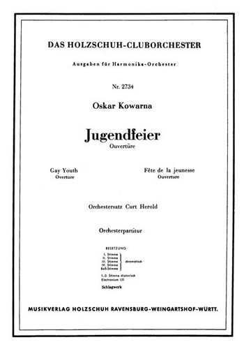 Kowarna, Oskar&nbsp;&nbsp;Jugendfeier&nbsp;&nbsp;Akkordeonorchester Partitur
