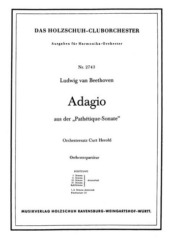 Beethoven, Ludwig van  Adagio  Akkordeonorchester Partitur