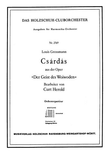 Grossmann, Louis&nbsp;&nbsp;Csárdás&nbsp;&nbsp;Akkordeonorchester Partitur