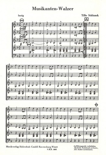 Schlunck, Tilo&nbsp;&nbsp;Musikanten Walzer&nbsp;&nbsp;Akkordeonorchester Partitur