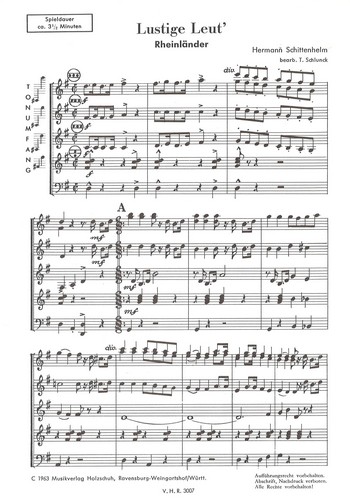 Schittenhelm, Hermann&nbsp;&nbsp;Lustige Leut&nbsp;&nbsp;Akkordeonorchester Partitur