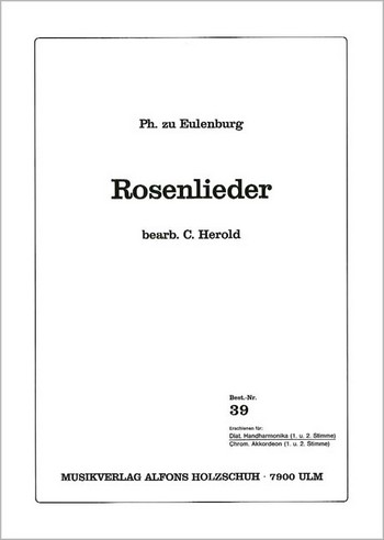 Rosenlieder&nbsp;&nbsp;für 1-2 diatonische Handharmonika&nbsp;&nbsp;Stimmen
