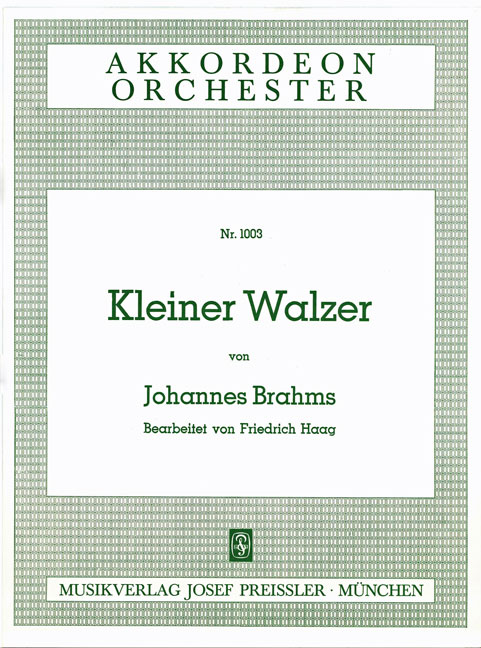 Brahms, Johannes  Kleiner Walzer  Akkordeonorchester Partitur