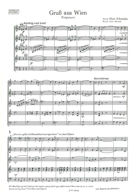 Curt Herold Gruss aus Wien  Akkordeon-Orchester  Partitur