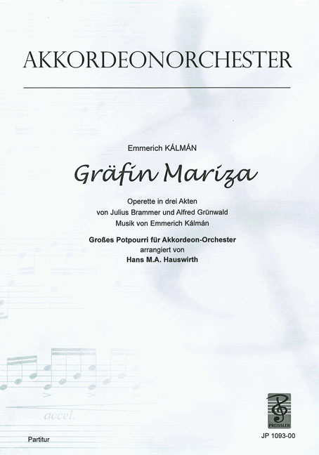 Emerich Kalman Gräfin Mariza  Akkordeon-Orchester  Partitur