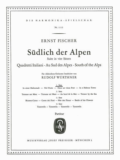 Ernst Fischer Südlich der Alpen 1.Satz  Akkordeon-Orchester  Partitur