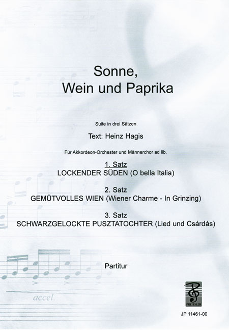 Curt Mahr Sonne, Wein und Paprika 1. Satz  Akkordeon-Orchester  Partitur