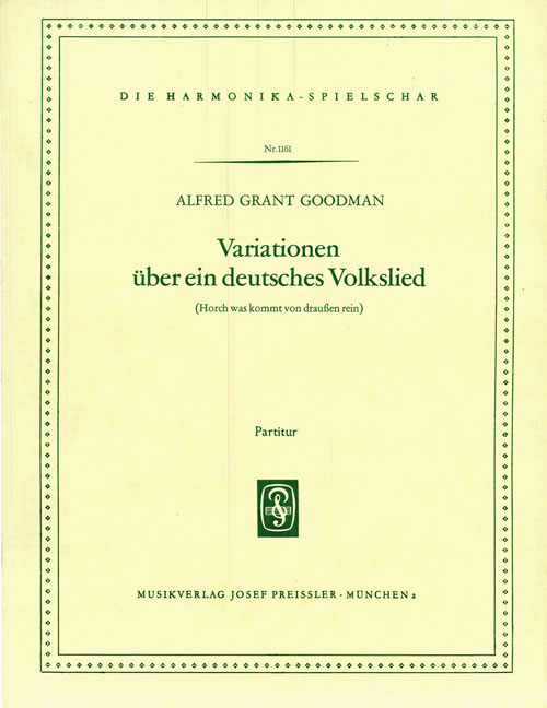 Goodman, Alfred Grant&nbsp;&nbsp;Variationen über ein deutsches Volkslied&nbsp;&nbsp;Akkordeonorchester Partitur