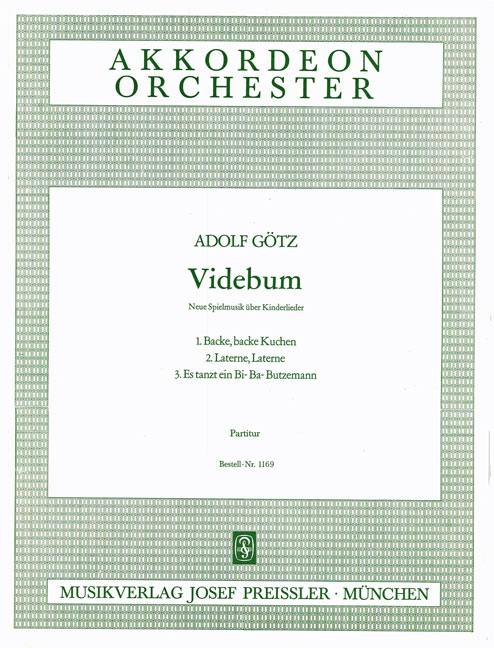 Götz, Adolf&nbsp;&nbsp;Videbum&nbsp;&nbsp;Akkordeonorchester Partitur