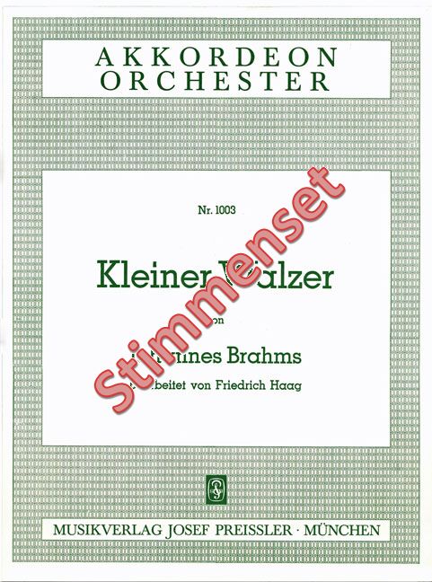 Brahms, Johannes  Kleiner Walzer  Akkordeonorchester Stimmenset
