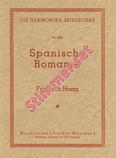 Spanische Romanze&nbsp;&nbsp;für Akkordeonorchester&nbsp;&nbsp;Stimmensatz