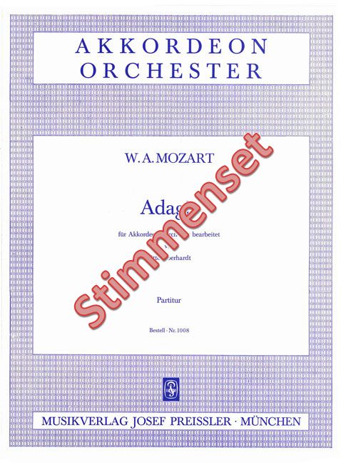 Mozart, Wolfgang Amadeus&nbsp;&nbsp;Adagio [KV 617 a]&nbsp;&nbsp;Akkordeonorchester Stimmenset