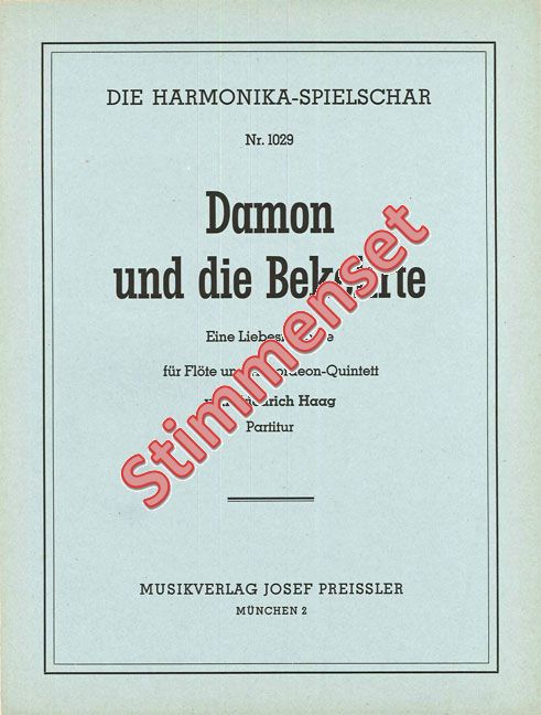 Haag, Friedrich&nbsp;&nbsp;Damon und die Bekehrte&nbsp;&nbsp;Akkordeonorchester Stimmenset