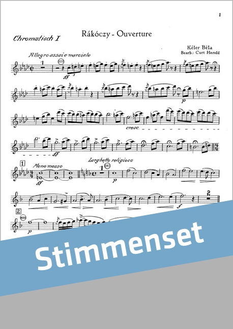 Keler, Bela&nbsp;&nbsp;Rakoczy-Ouvertüre&nbsp;&nbsp;Akkordeonorchester Stimmenset