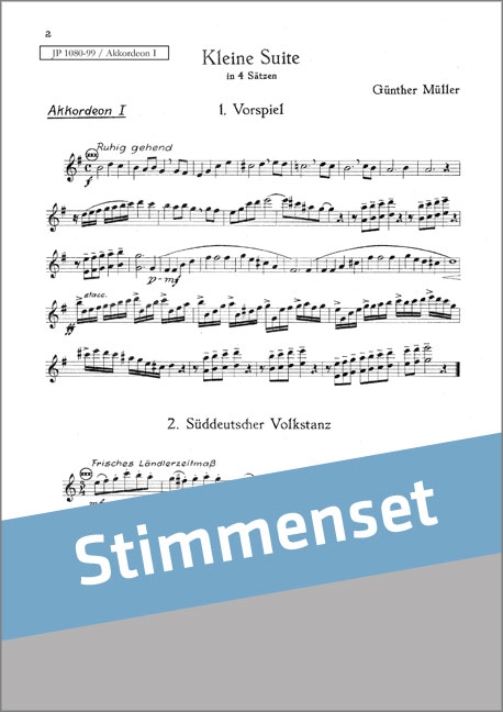 Müller, Günther&nbsp;&nbsp;Kleine Suite in 4 Sätzen&nbsp;&nbsp;Akkordeonorchester Stimmenset