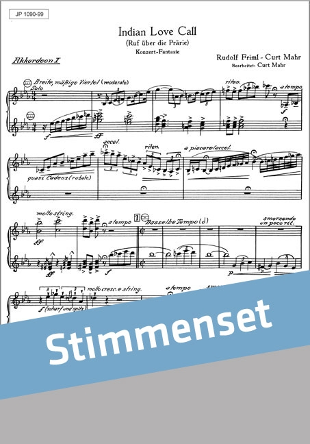Friml, R.&nbsp;&nbsp;Indian Love Call&nbsp;&nbsp;Akkordeonorchester Stimmenset
