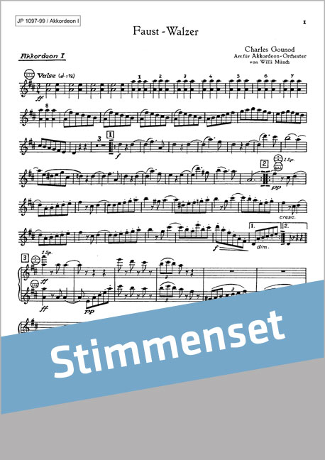 Gounod, Charles&nbsp;&nbsp;Faust Walzer&nbsp;&nbsp;Akkordeonorchester Stimmenset
