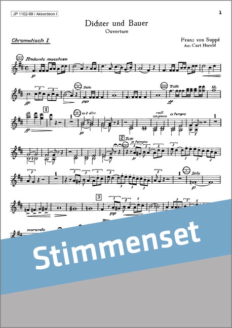 Suppé, Franz von&nbsp;&nbsp;Dichter und Bauer&nbsp;&nbsp;Akkordeonorchester Stimmenset