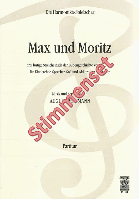 Petzmann, August&nbsp;&nbsp;Max und Moritz&nbsp;&nbsp;Akkordeonorchester Stimmenset