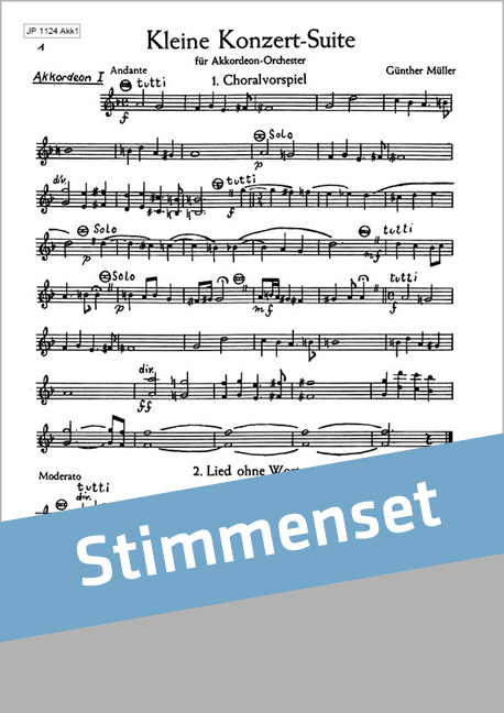 Müller, Günther&nbsp;&nbsp;Kleine Konzert-Suite&nbsp;&nbsp;Akkordeonorchester Stimmenset
