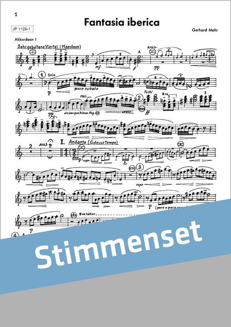 Mohr, Gerhard&nbsp;&nbsp;Fantasia Iberica&nbsp;&nbsp;Akkordeonorchester Stimmenset