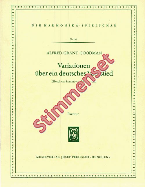 Goodman, Alfred Grant&nbsp;&nbsp;Variationen über ein deutsches Volkslied&nbsp;&nbsp;Akkordeonorchester Stimmenset