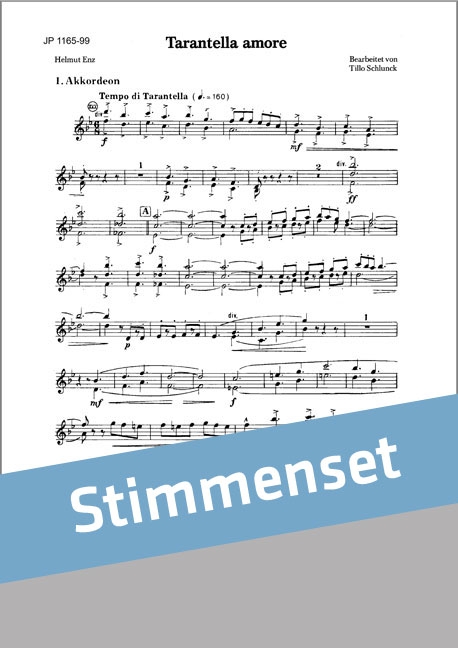 Enz, Helmut / Schlunck, Tillo  Tarantella amore  Akkordeonorchester Stimmenset