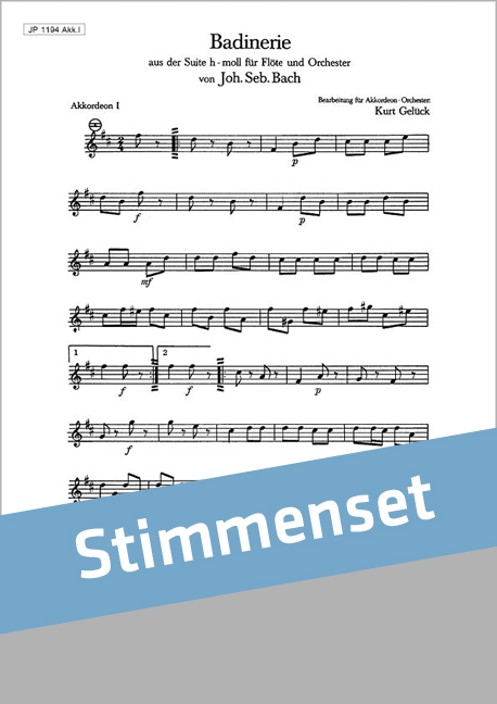 Bach, Johann Sebastian  Badinerie  Akkordeonorchester Stimmenset