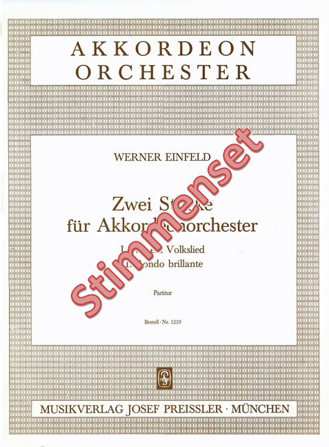 Einfeld, Werner  Zwei Stücke für Akkordeon-Orchester  Akkordeonorchester Stimmenset