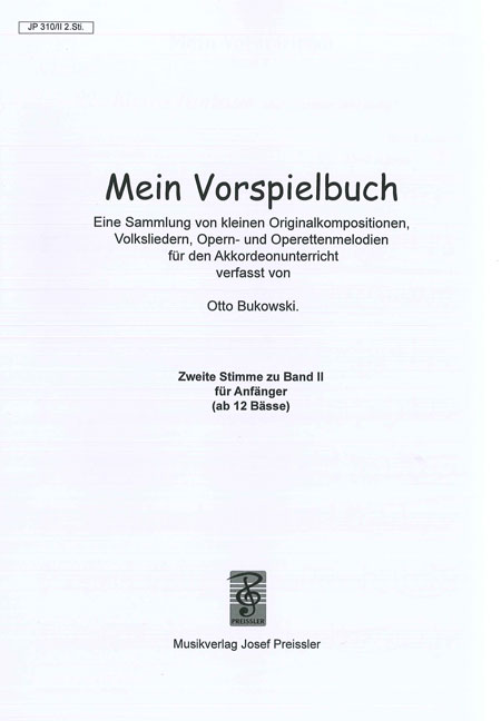Otto Bukowski Mein Vorspielbuch, Band 2&nbsp;&nbsp;2 Akkordeons&nbsp;&nbsp;2. Akkordeon