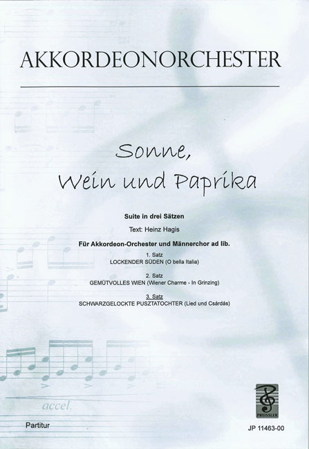 Curt Mahr Sonne, Wein und Paprika 3. Satz  Akkordeon-Orchester  Partitur