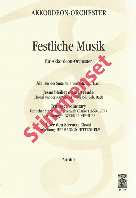Festliche Musik (Satz 1) Air aus der Suite Nr.3&nbsp;&nbsp;für Akkordeon-Orchester&nbsp;&nbsp;Stimmen-Set