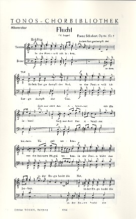 Flucht op.64,3&nbsp;&nbsp;für Männerchor a cappella&nbsp;&nbsp;Partitur