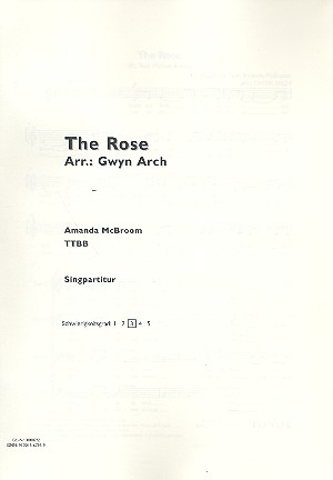 The Rose  für Männerchor und Klavier  Chorpartitur (dt/en)