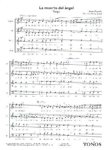 La Muerte del Angel&nbsp;&nbsp;für gem Chor a cappella&nbsp;&nbsp;Partitur