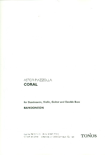 Coral&nbsp;&nbsp;für Bandoneon, Violine, Gitarre und Kontrabass&nbsp;&nbsp;Stimmen