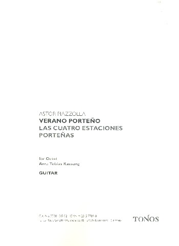 Verano Porteno&nbsp;&nbsp;for 8 instruments&nbsp;&nbsp;parts