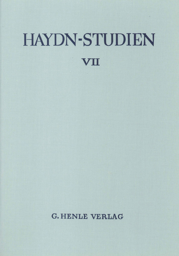 Haydn-Studien Einband-Decke 7&nbsp;&nbsp;&nbsp;&nbsp;