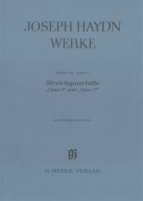 Streichquartette op.9 und op.17&nbsp;&nbsp;für 2 Violinen, Viola und Violoncello&nbsp;&nbsp;Kritischer Bericht