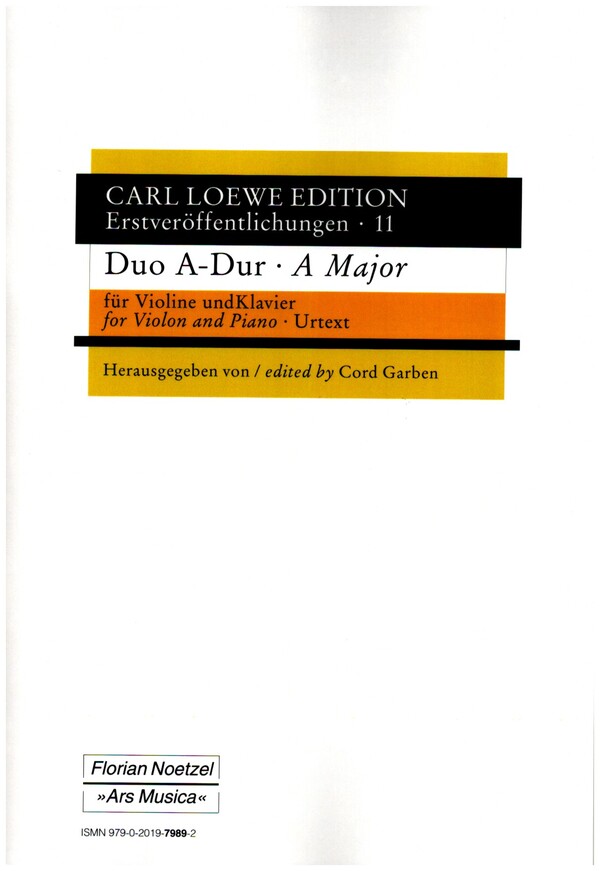 Duo A-Dur  für Violine und Klavier  Spielpartitur und Violinstimme