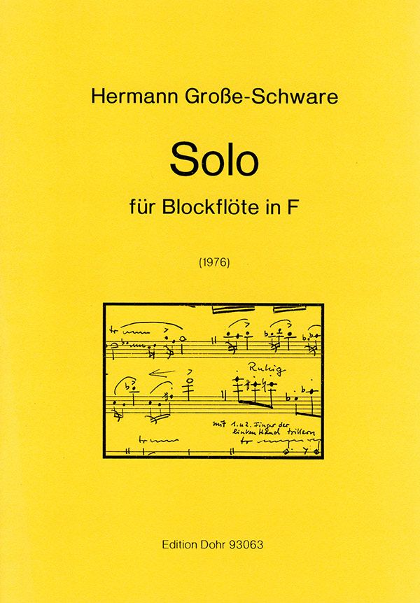 Solo für Blockflöte in F (1976)    