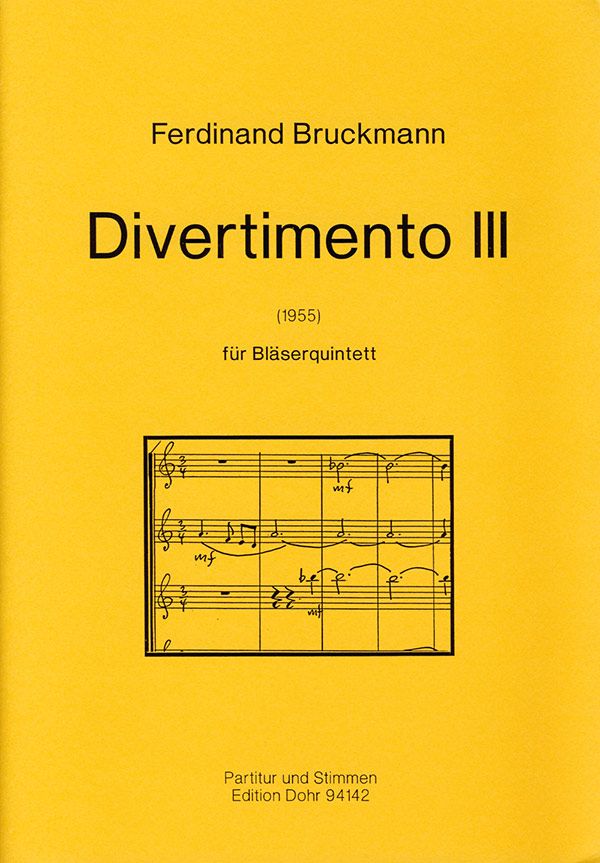 Divertimento für Bläserquintett Nr. 3 (1955)&nbsp;&nbsp;Bläser-Quintett&nbsp;&nbsp;Partitur, Stimme(n)