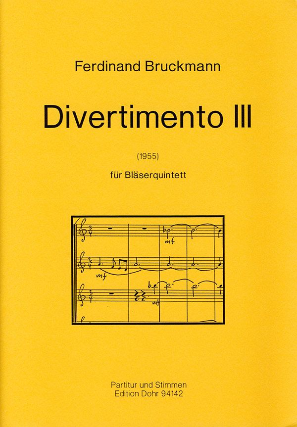 Divertimento für Bläserquintett Nr. 3 (1955)  Bläser-Quintett  Partitur, Stimme(n)