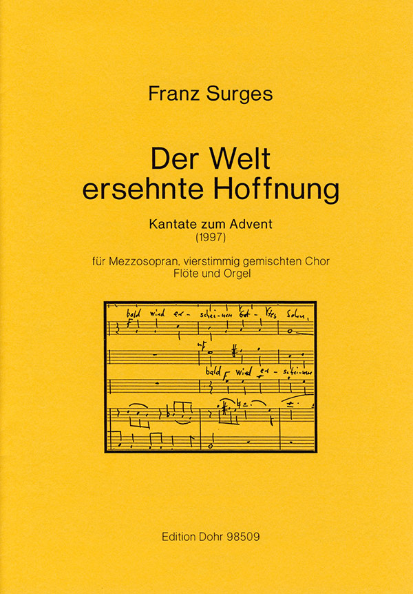 Der Welt ersehnte Hoffnung für Mezzosopran, vierstimmi    